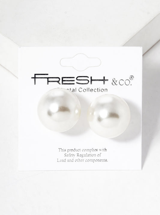 18mm Pearl Post Stud Earrings