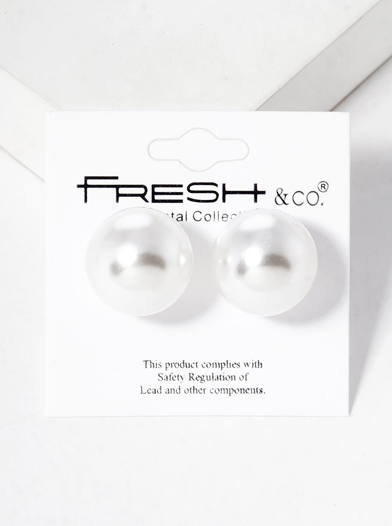 18mm Pearl Post Stud Earrings