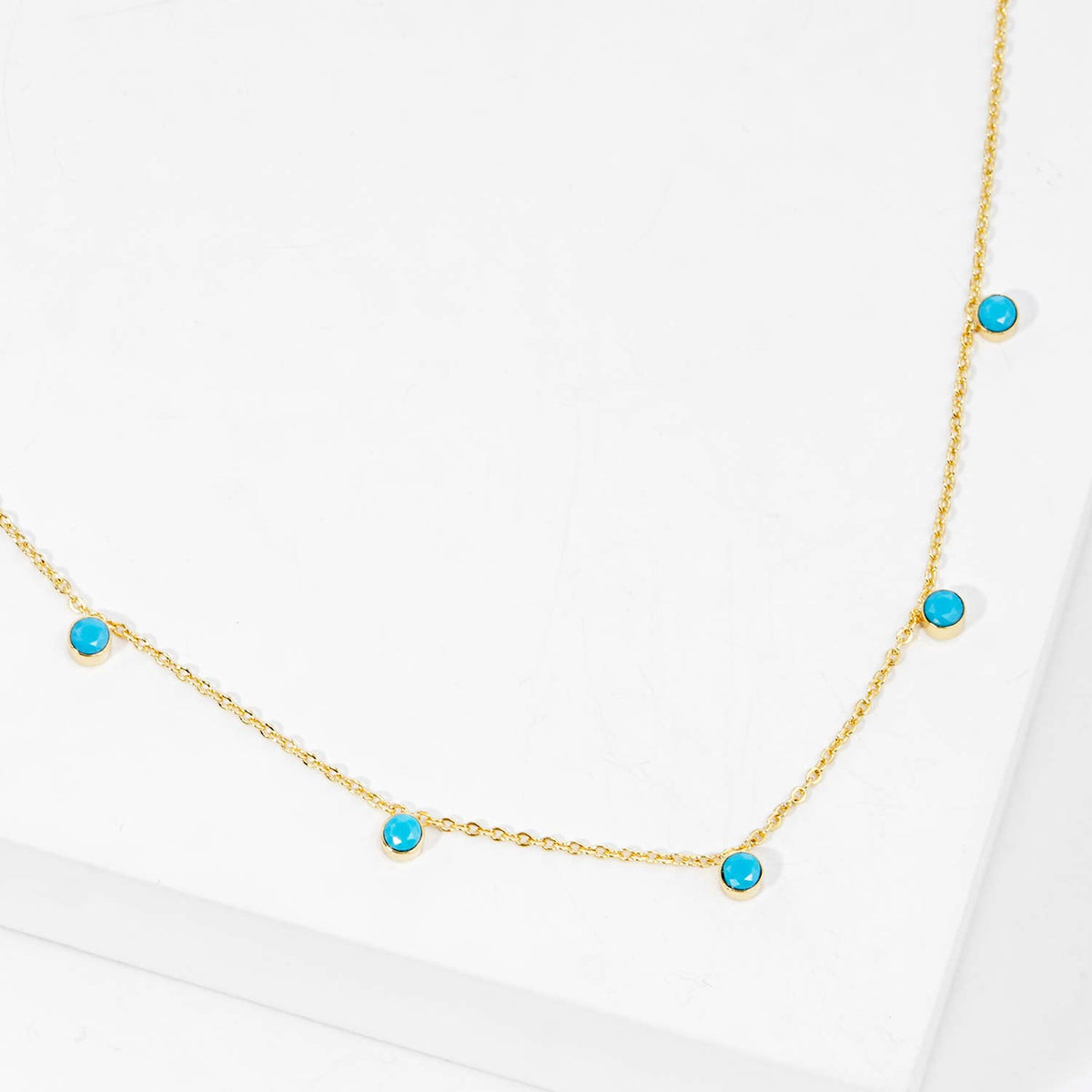Diamond By The Yard Necklace / Bezel cubic zirconia Station