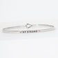 "Stay Strong" Breast Cancer Awareness Engraved Hook Bangle