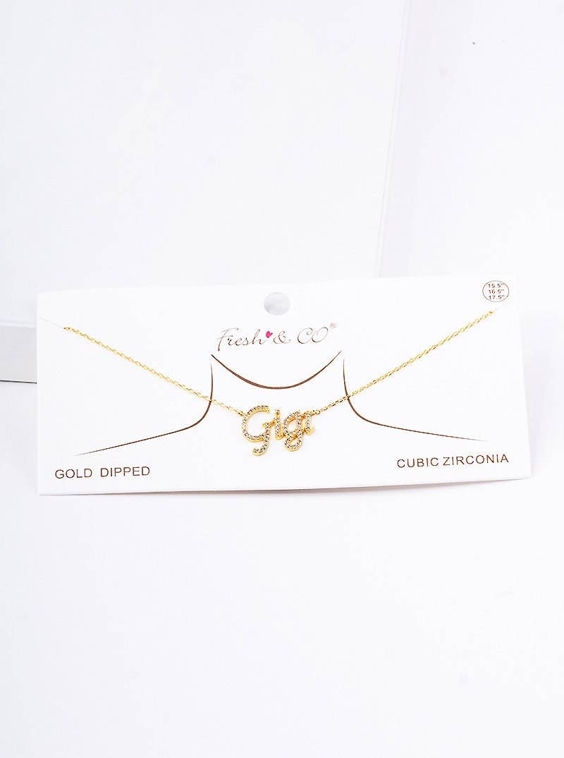 Gold Plated Gigi Script Necklace