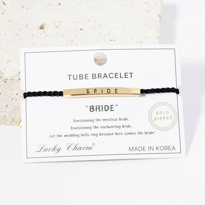 Inspirational Messages "Bride" Tube Bar Bracelet