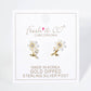 Pearl Cubic Zirconia Flower Stud Earrings / 18K Gold Dipped