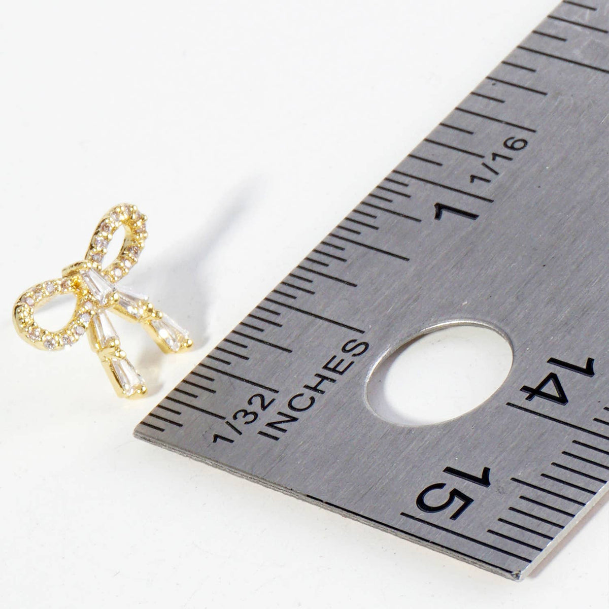 Ribbon Bow Dainty Cubic Zirconia Stud Earrings