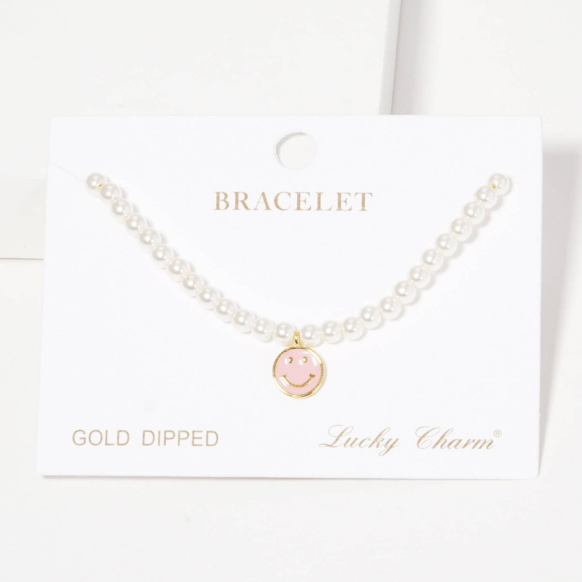 Gold Plated Freshwater Smiley Face Bracelet