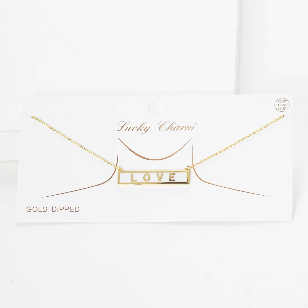 Gold Plated Mini Bar LOVE Necklace