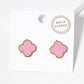 Pink Clover Stud Earrings