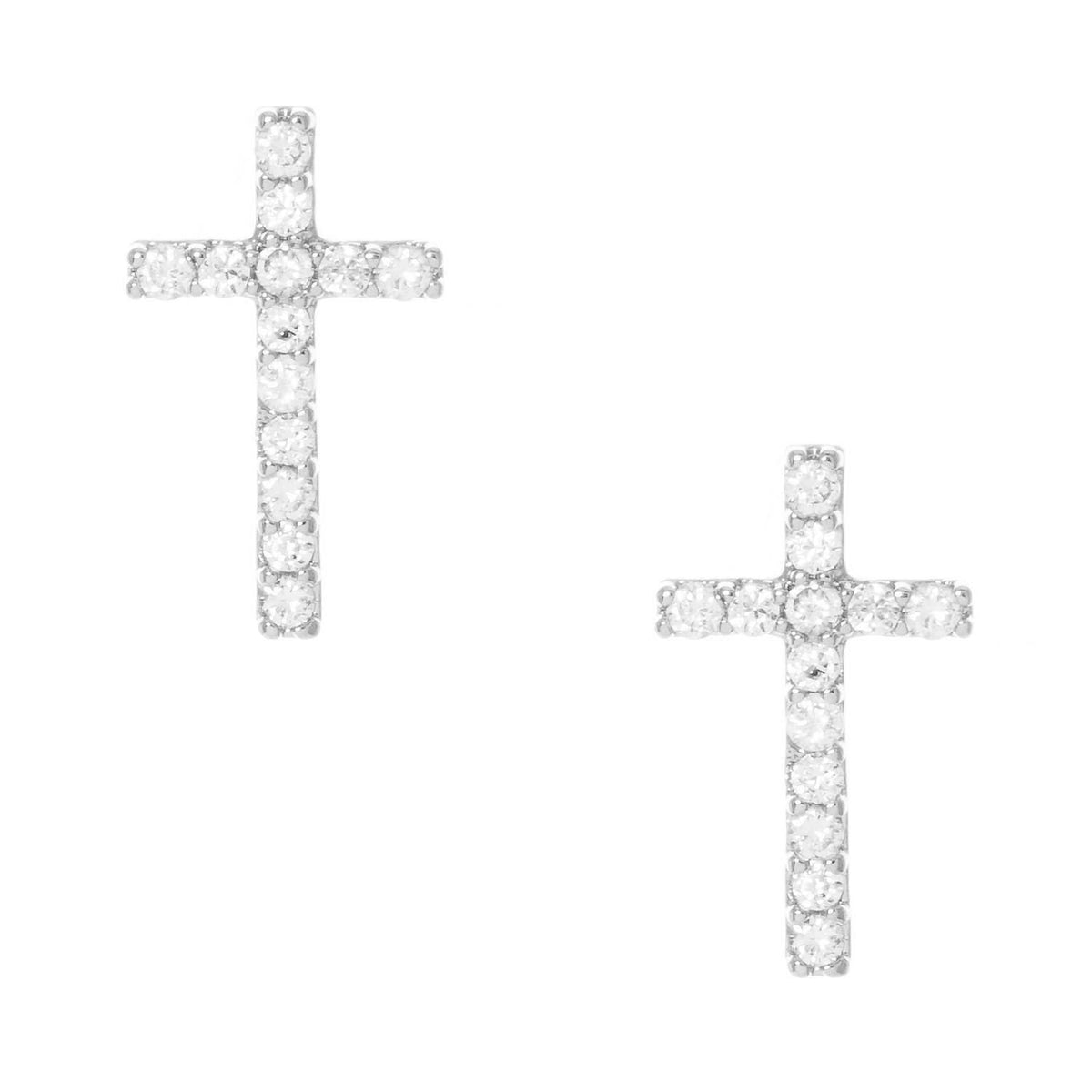Gold Petite Cross Stud Earrings