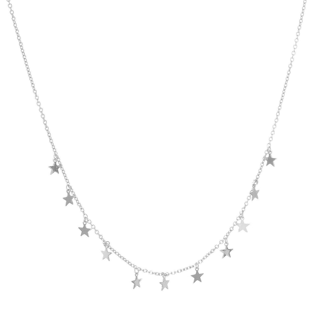 Gold Plated Chain w/ Dangling Stars Necklace