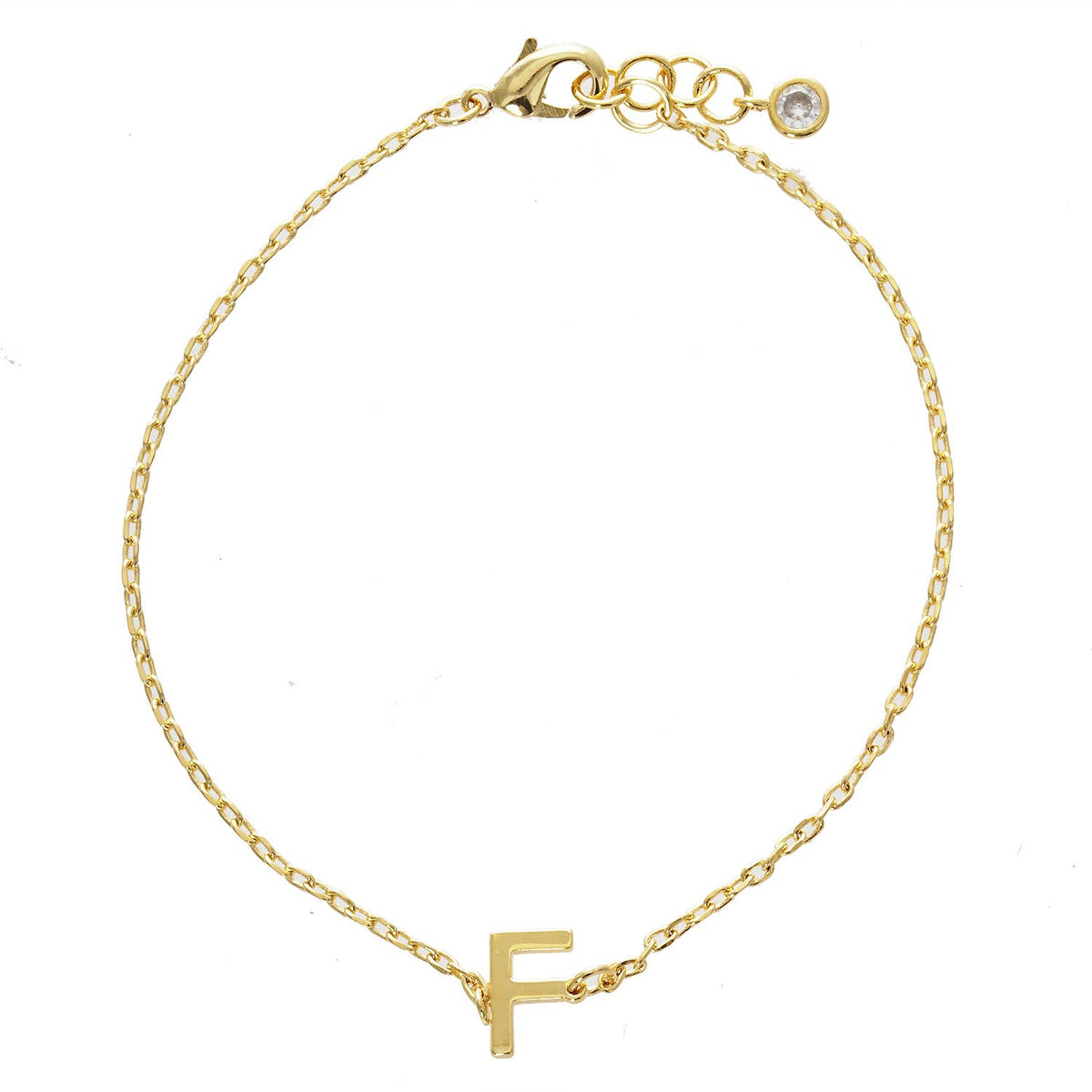 Gold Plated Initial Letter Bracelet