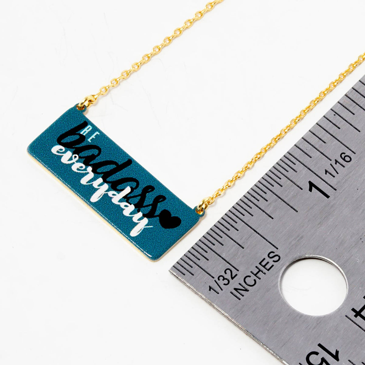 "Be Badass Everyday" Enamel Bar Necklace