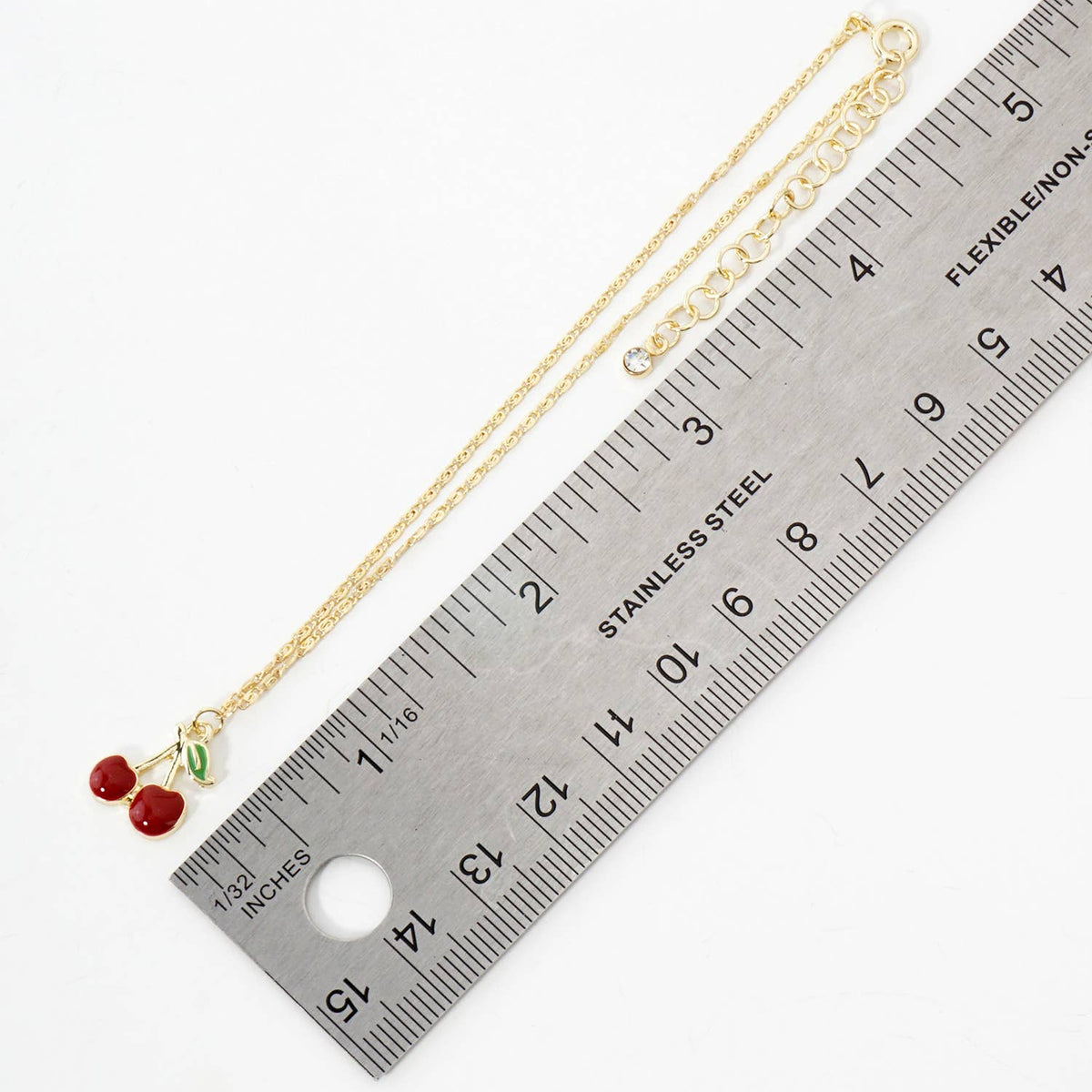 Summer Fruit Series: Dainty Cherry Drop Anklet