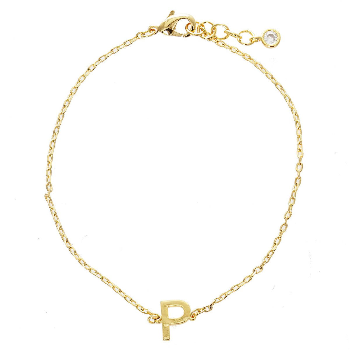 Gold Plated Initial Letter Bracelet