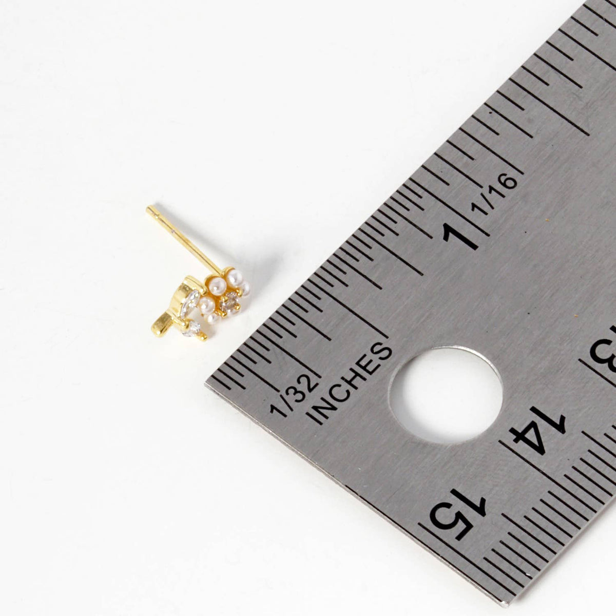 Dainty Flower CZ and Pearl Stud Earrings