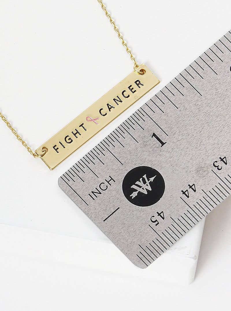 Breast Cancer Awareness "FIGHT CANCER" Necklace