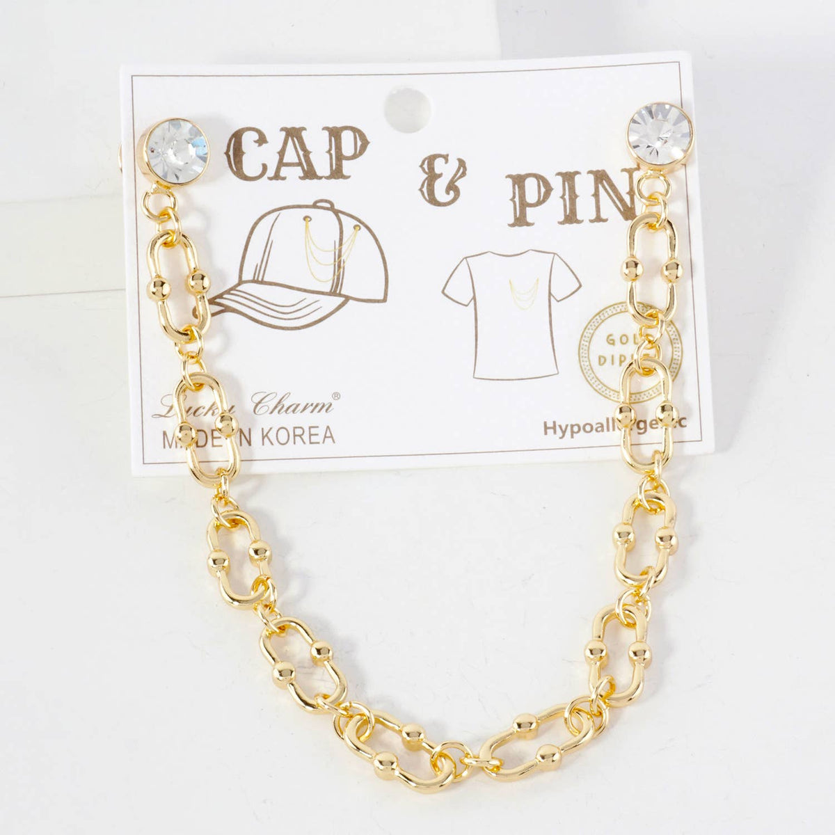 Chunky Link Cap & Apparel Pin Accessory