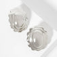 Polished Brass Soft-Curve Wavy Oval Stud Earrings