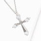 Round Baguette Cut Cross Necklace