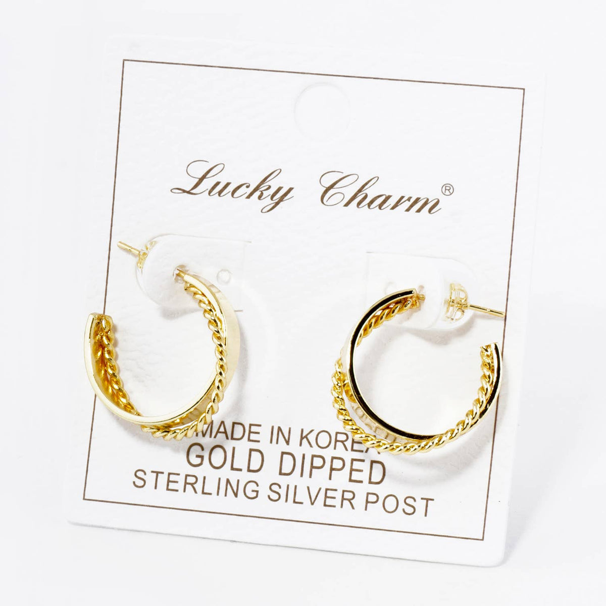 18K GOLD DIPPED 20MM CROSSOVER HOOP EARRINGS