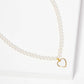Gold Plated Heart Pearl Necklace
