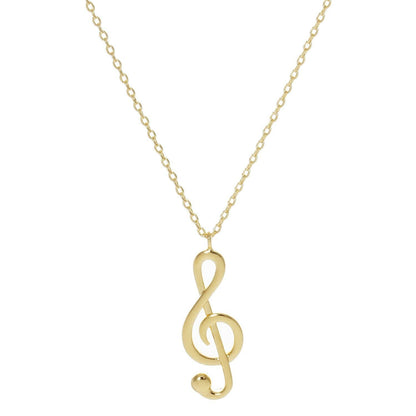 Gold Plated Music Note Necklace