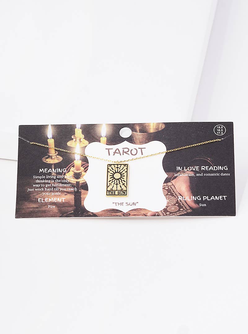 Gold Plated Tarot Card Necklace