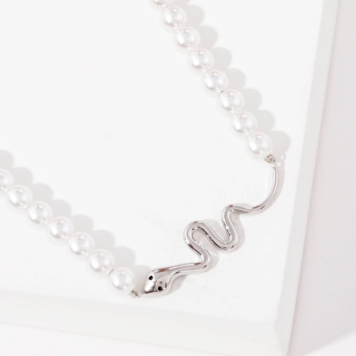 Gold Plated Pearl Serpent Necklace