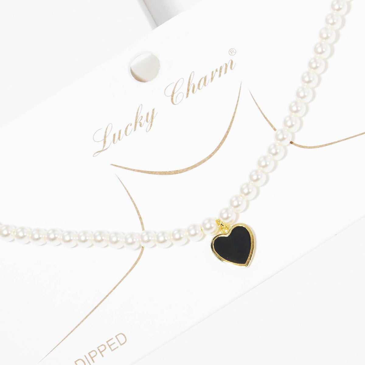 Gold Plated Heart Pearl Necklace