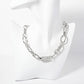 CZ Stone Encrusted Link Accents Chain Necklace