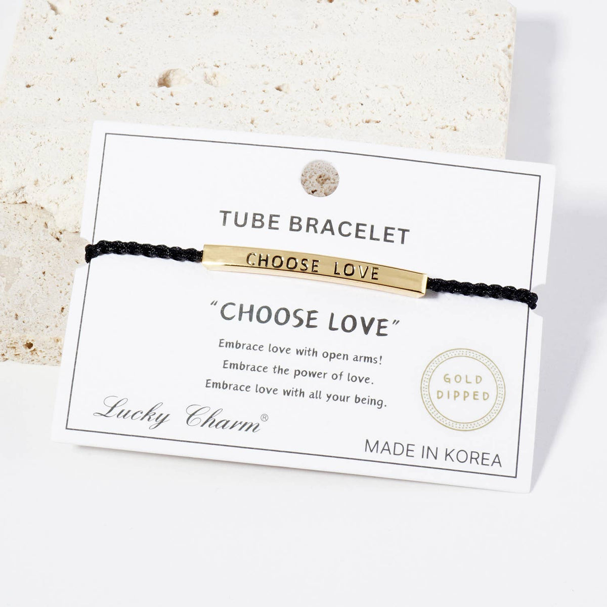 Inspirational Messages "Choose Love" Tube Bar Bracelet