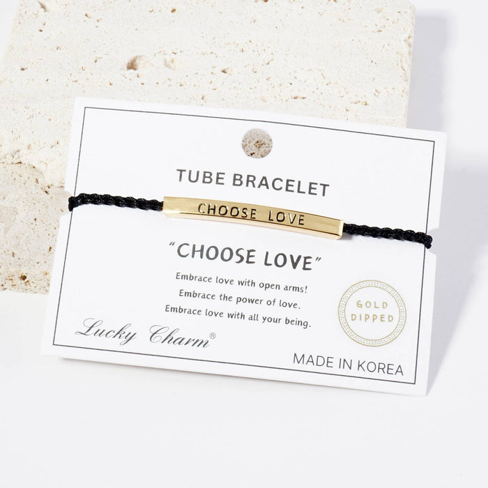 Inspirational Messages "Choose Love" Tube Bar Bracelet