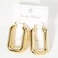 Polished Brass Hollow Rectangle Tube Hoop Earrings
