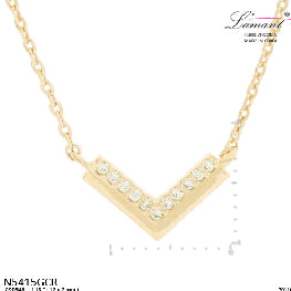 Minimalist Crystal Pave V-Shaped Pendant Necklace