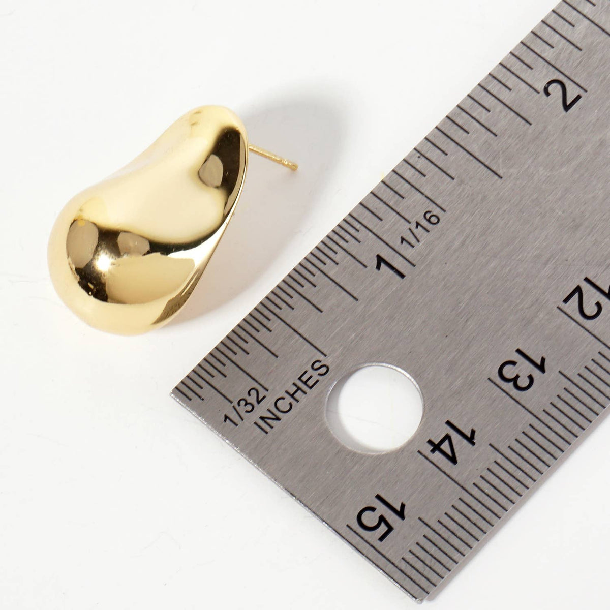 Polished Brass Hand-Crushed-Texture Post Earrings