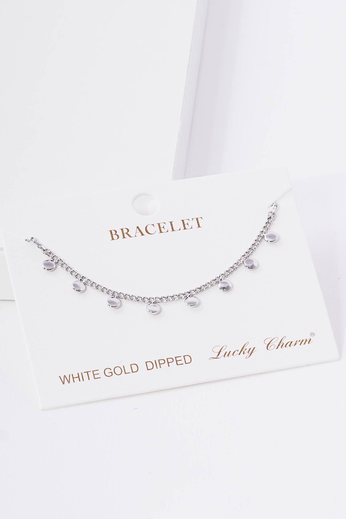 Minimalist Floating Disc Charm Bracelet