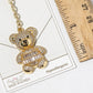 Cubic Zirconia Teddy Bear Bag Charm & Keychain