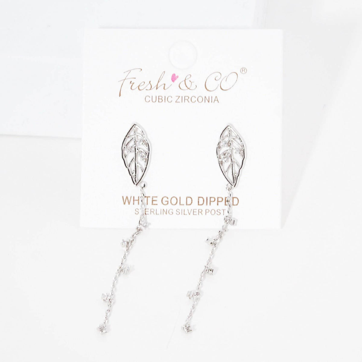 Gold Plated Leaf Drop Earrings