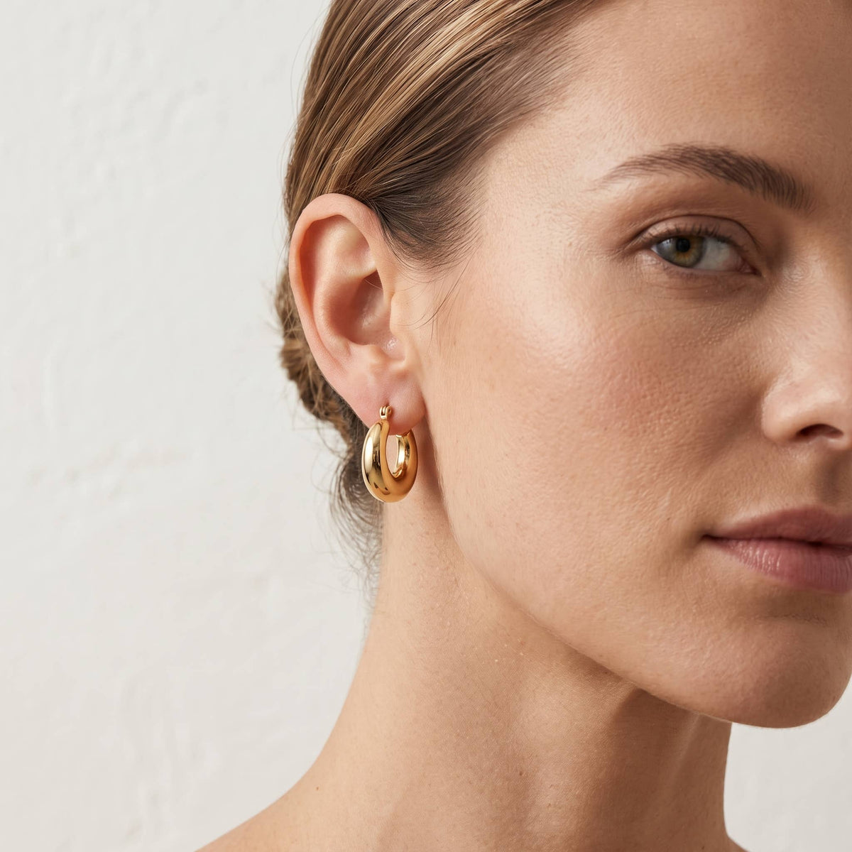 Chunky Dome Huggie Hoop Earrings