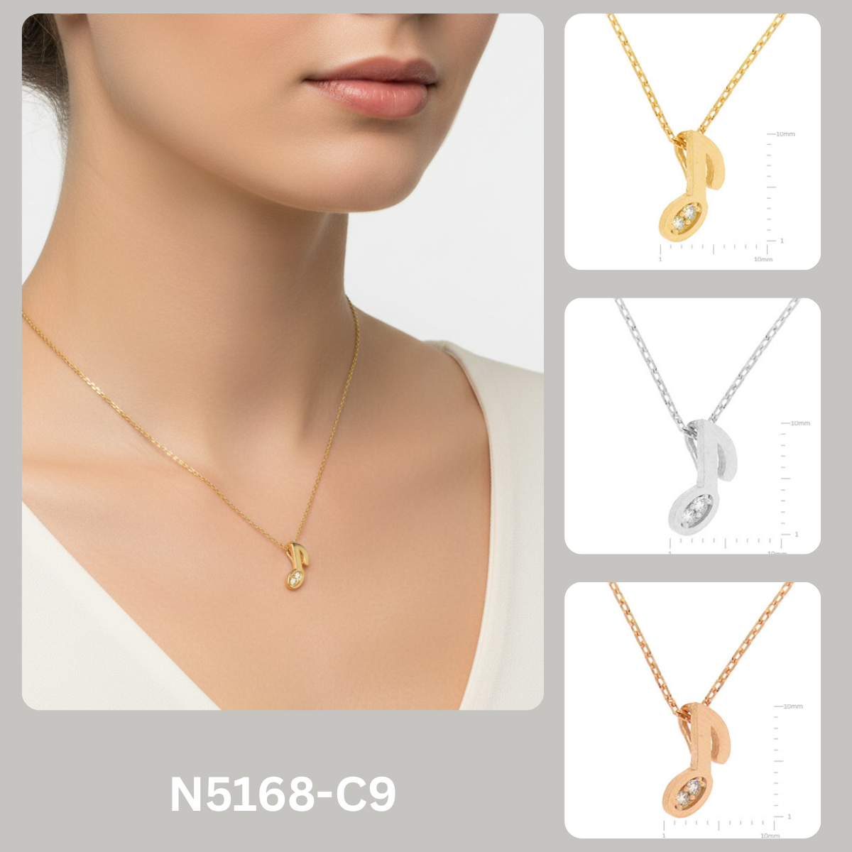 Dainty Musical Note Pendant Necklace