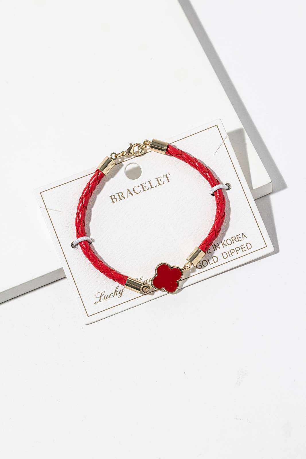 Clover Luck Braided Cord Bracelet
