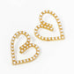18K GOLD DIPPED PAVE CUBIC ZIRCONIA HEART STUD EARRINGS