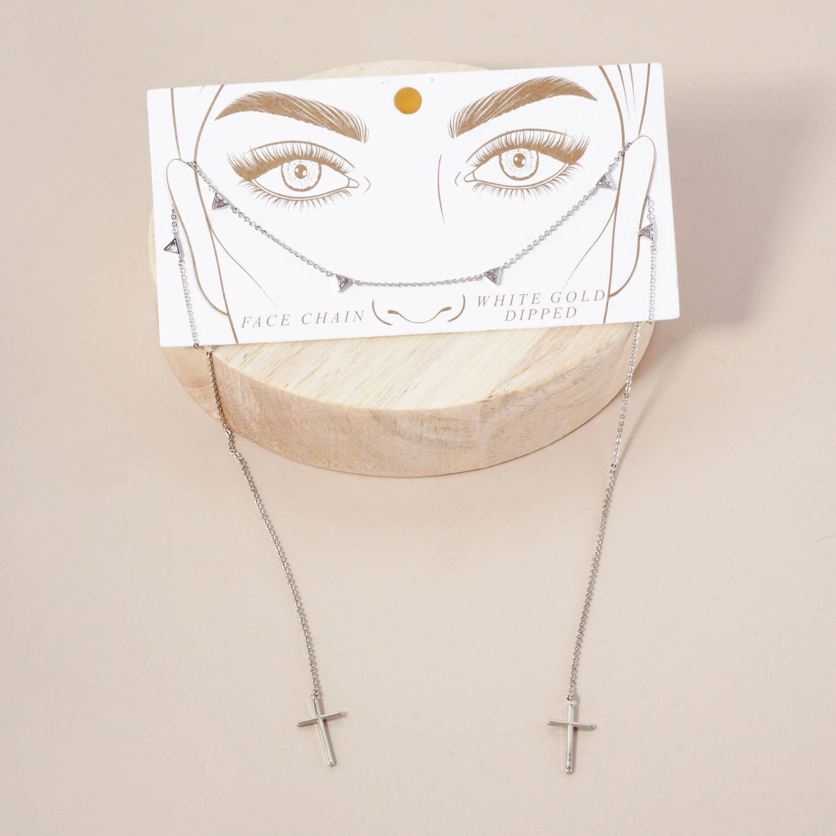 Satellite-Style Triangle & Cross Drop 18K-Gold-Dipped Face
