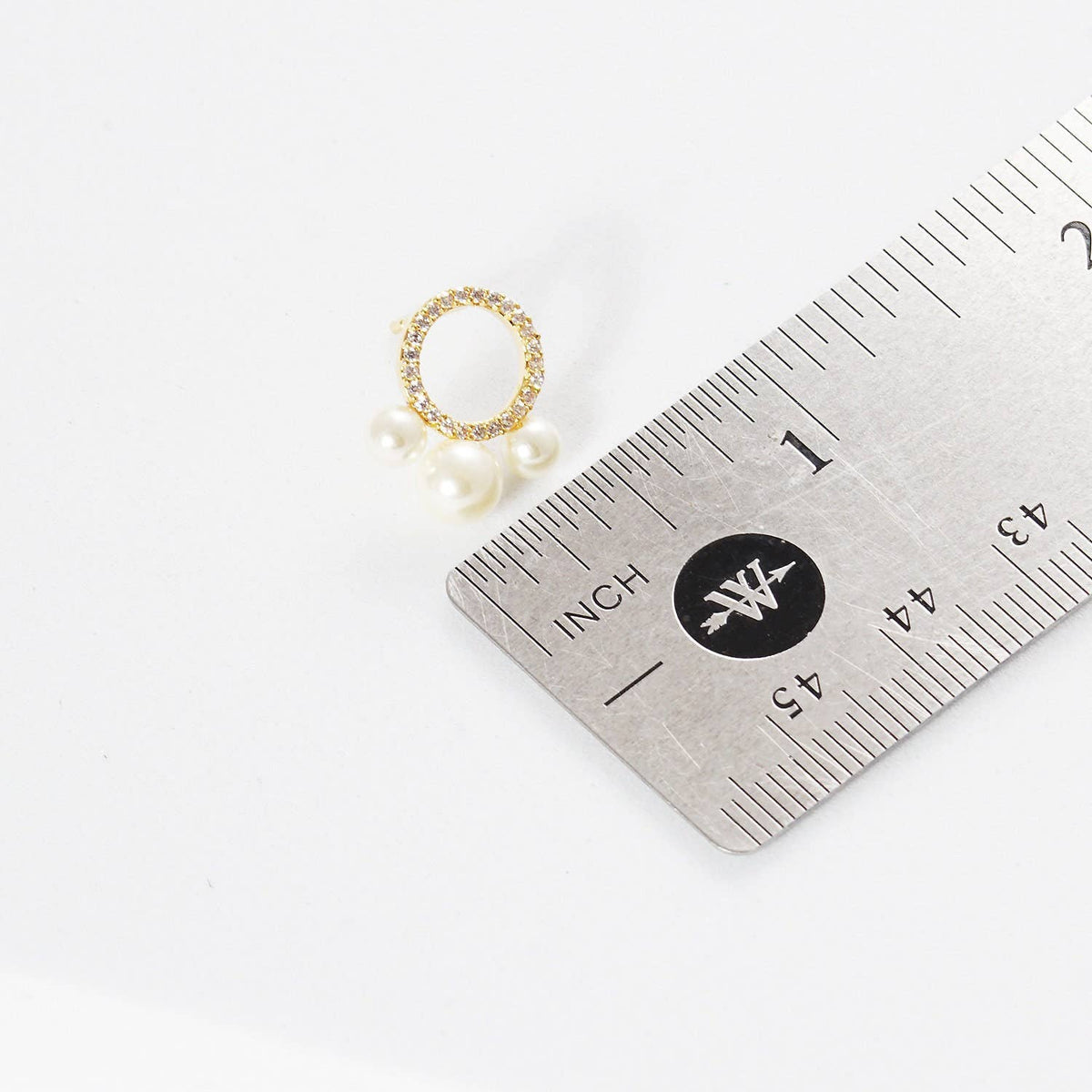 Gold Pearl Drop Huggie Earrings