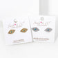Gold Cubic Evil Eye Stud Earrings