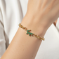 Pavé Green Alligator Magnetic Clasp Link Chain Bracelet
