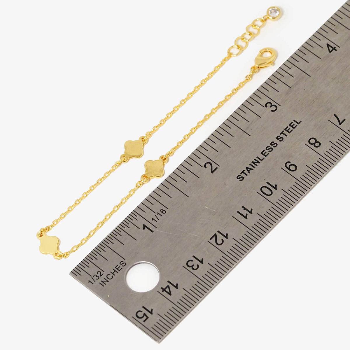 Dainty Clover Charm Adjustable Bracelet