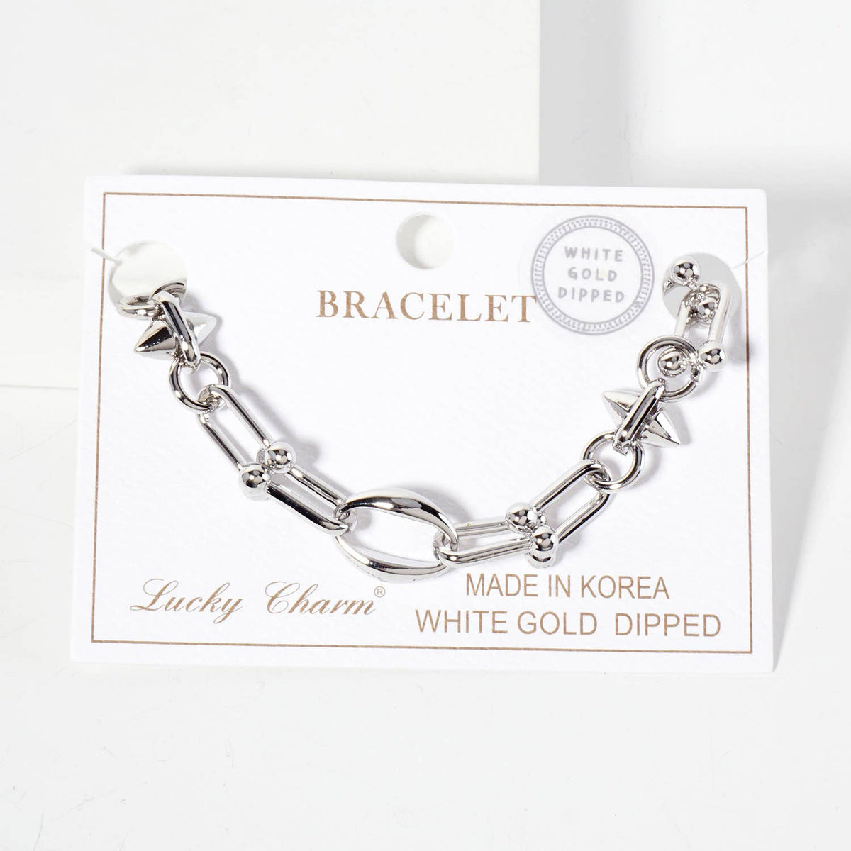 Edgy Spike U-Link Chain Bracelet