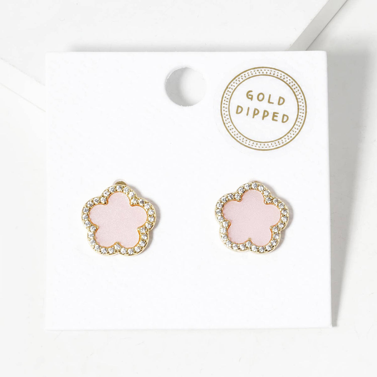 Dainty Clover Pave Cubic Zirconia Stud Earrings