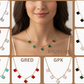 5-Clover Charm Paperclip Link Station Necklace