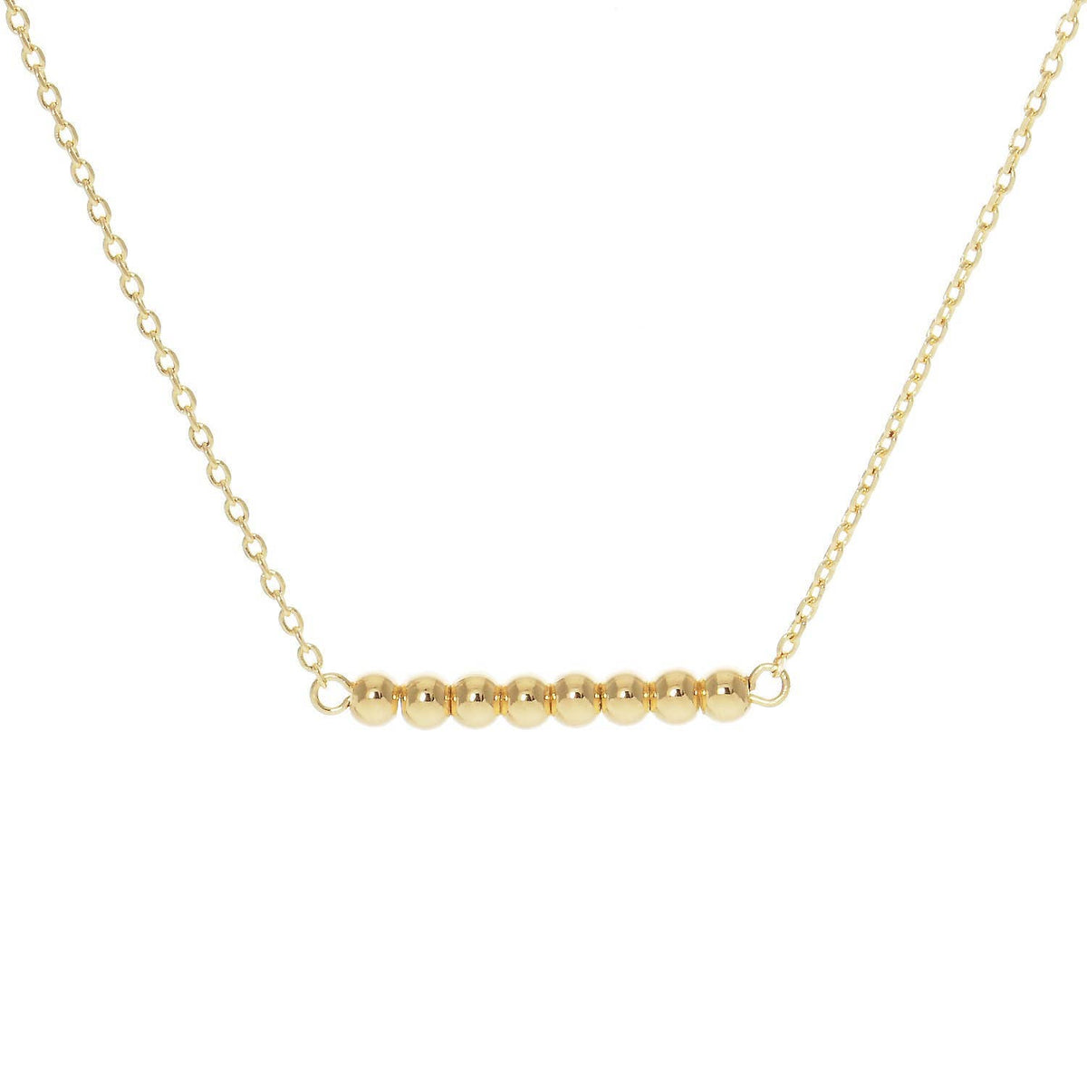 Gold Plated Beaded Bar Necklace
